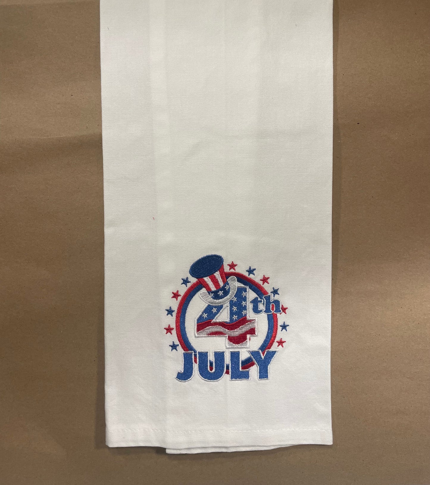 4th of July Embroidered Tea Towel Set of 3 USA 250th Birthday
