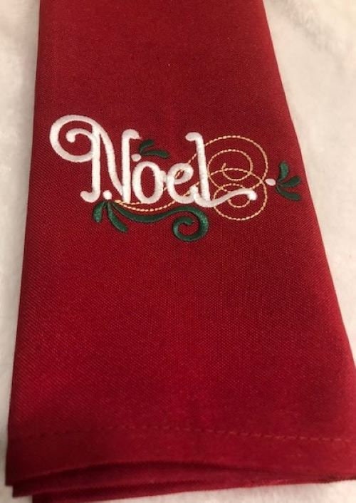 Christmas Dinner Cloth Napkins Set, Family Christmas Dinner Napkin Set, Embroidered, Customized