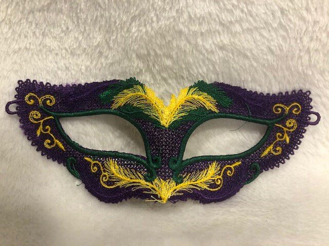 Mardi Gras Mask- embroidered, home decor, Mardi Gras decorations, Mardi Gras ornament FSL