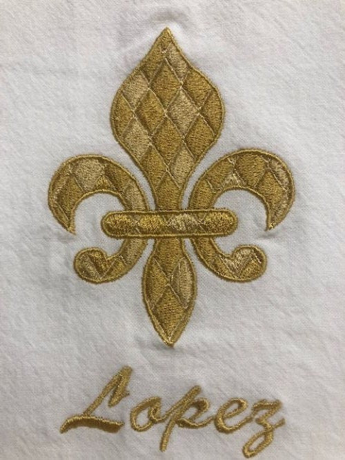 Fleur-de-Lis Christmas Tea Towel