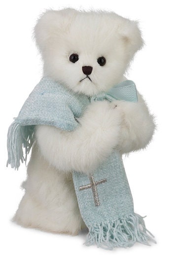 Personalized Baptism Gift Set – Embroidered Baby Bib, Burp Cloth & Plush Bear | Christening Keepsake for Boy or Girl | God parents