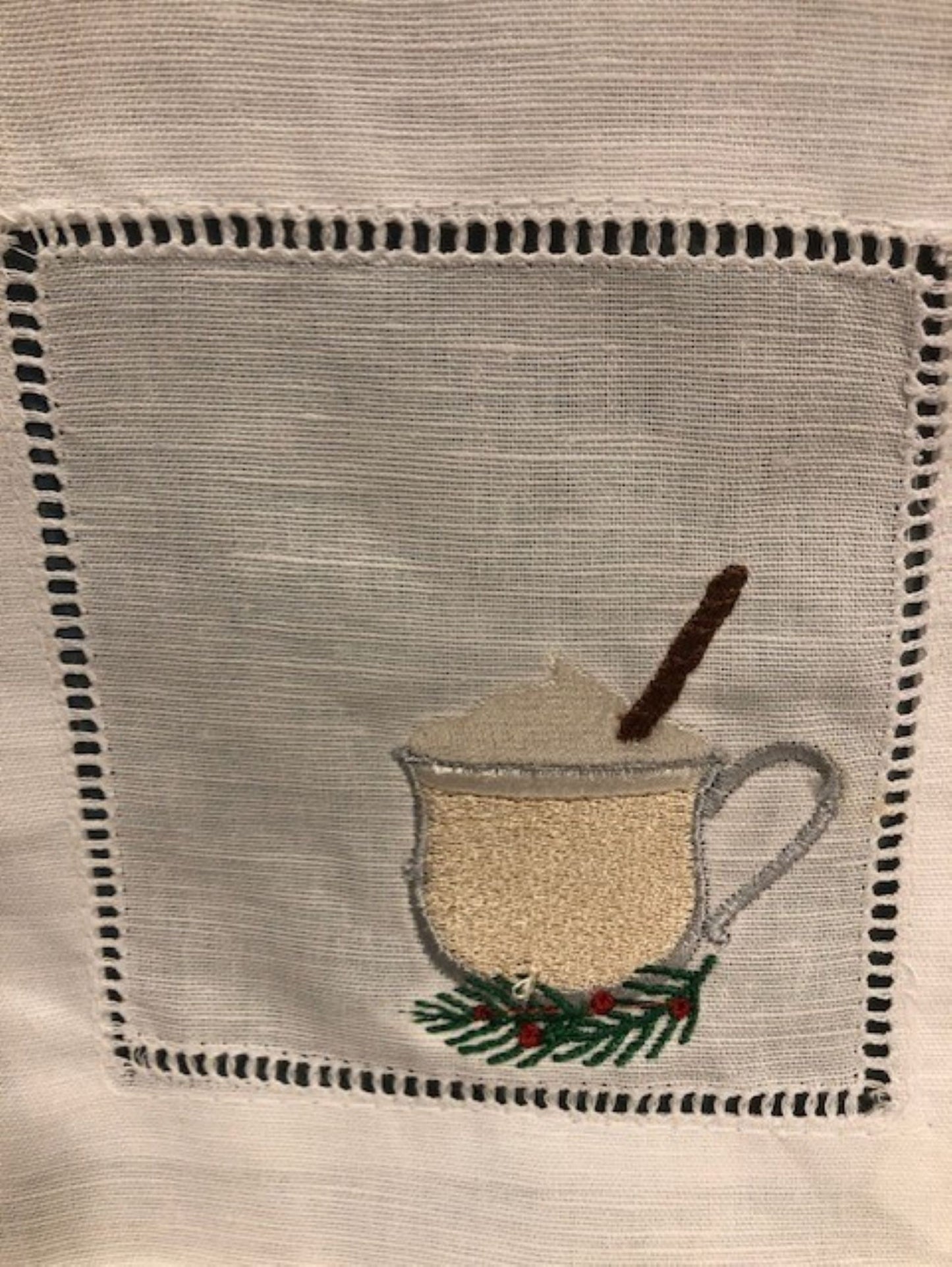 Christmas cocktail napkins - embroidered