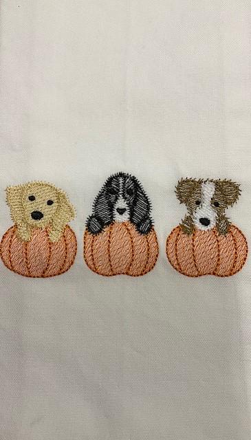Halloween Dog Puppy Trio Kitchen Tea Towel, Halloween Dog Trio tea towel, Fall Tea Towel, Autumn Tea Towel, All Hallows Eve