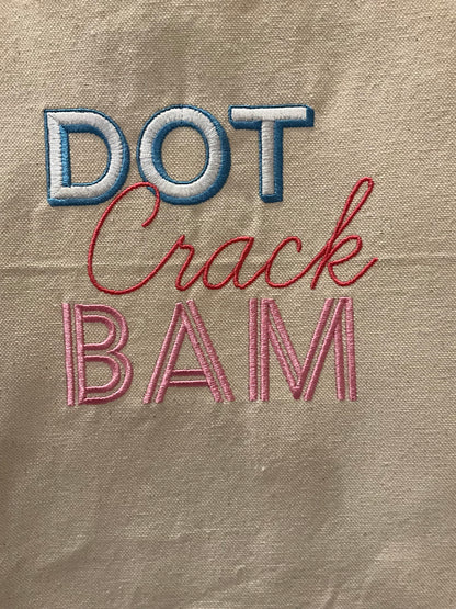Mahjong Dot Crack Bam Embroidered Canvas Tote Bag
