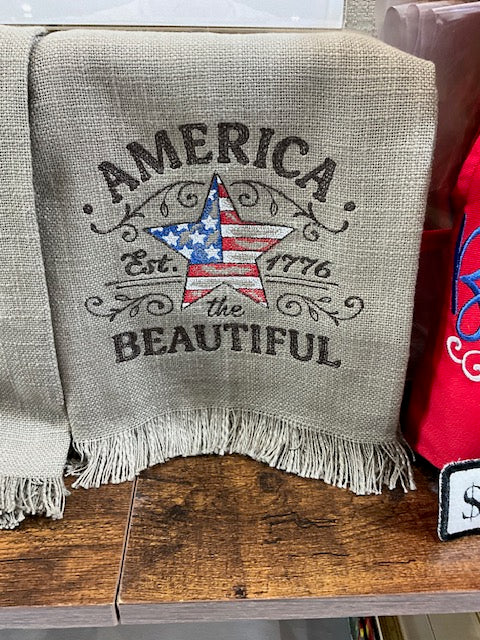 Americana Embroidered Tea Towel Set USA 250th Birthday