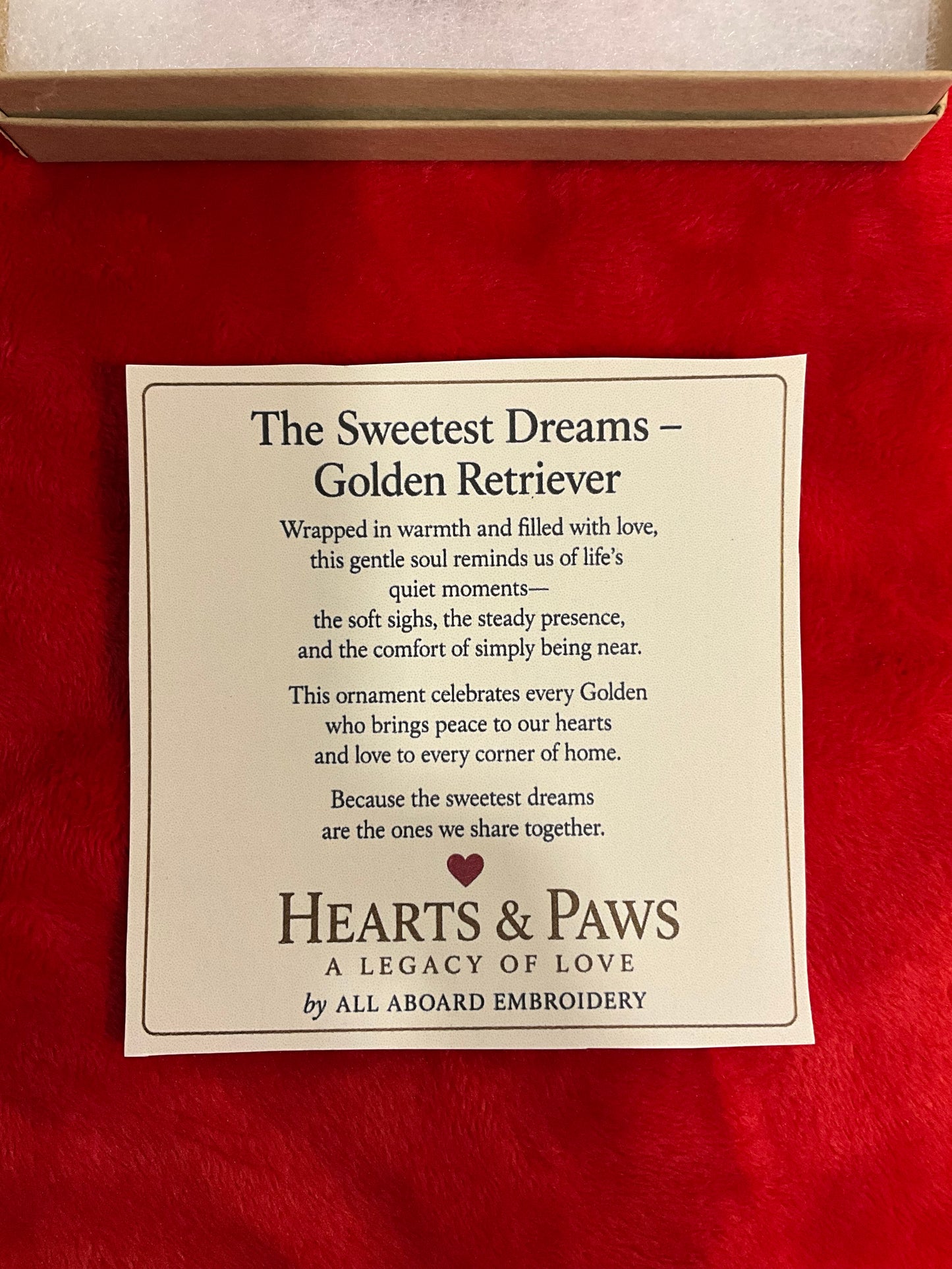 Sleeping Golden Retriever Ornament | Hearts & Paws Christmas Ornament