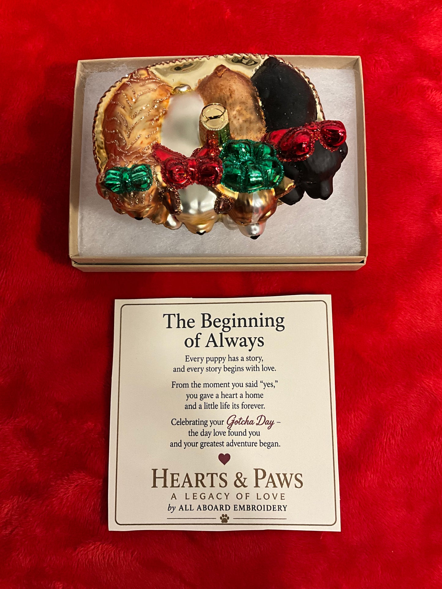The Beginning of Always Puppy Basket Ornament | Hearts & Paws Collection