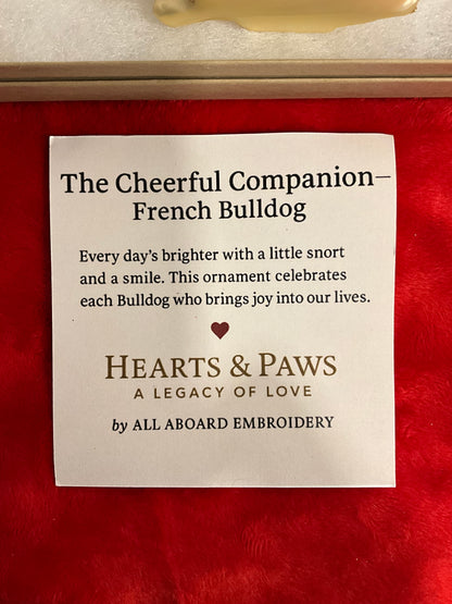 French Bulldog Ornament | Hearts & Paws Christmas Ornament