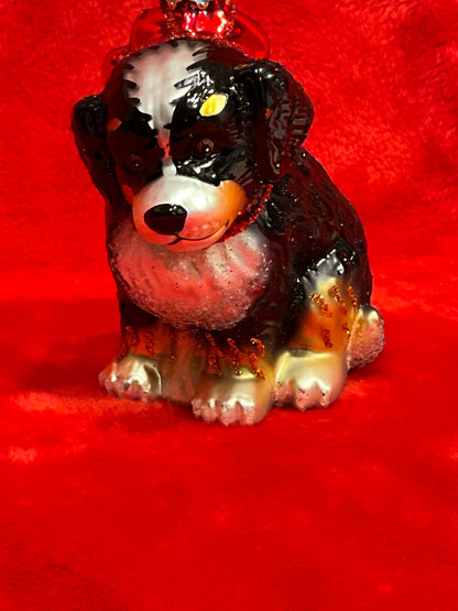The Happy Heart Bernedoodle Dog Christmas Ornament Hearts & Paws