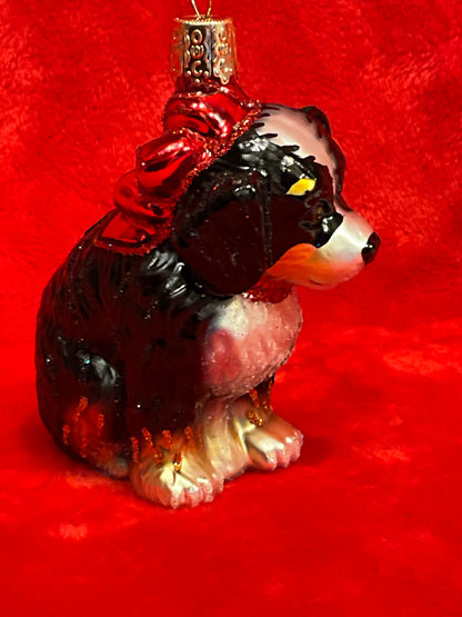 The Happy Heart Bernedoodle Dog Christmas Ornament Hearts & Paws