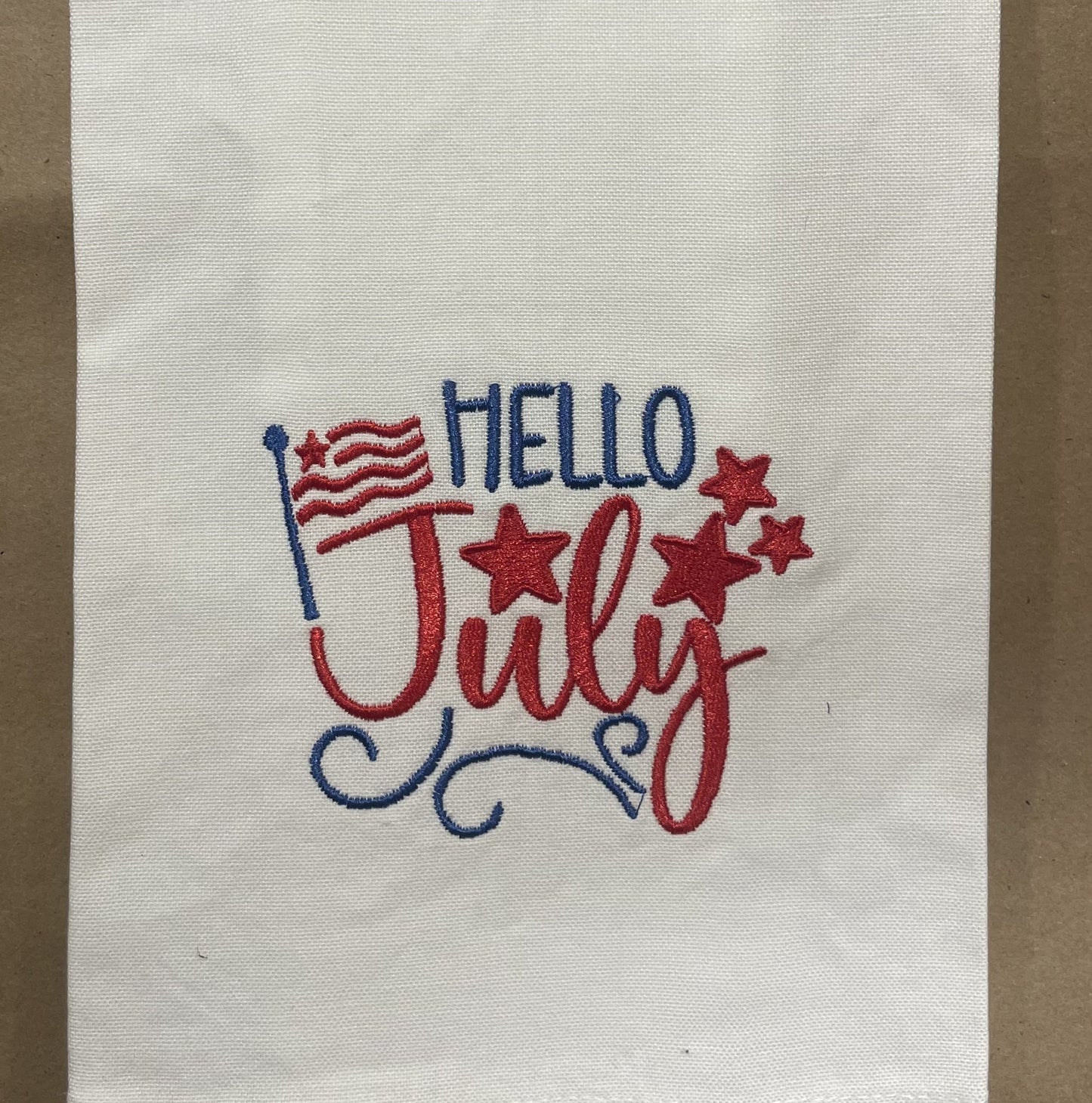 4th of July Embroidered Tea Towel Set of 3 USA 250th Birthday