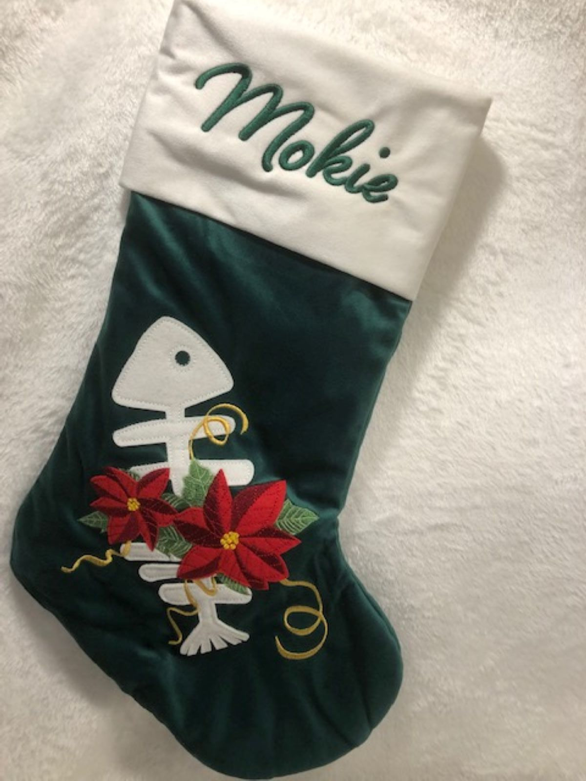 Custom Embroidered Pet Christmas Stocking - Dog or Cat Design