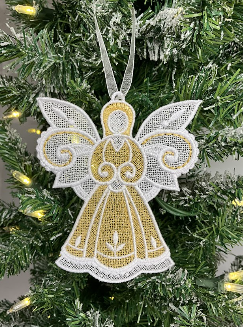 Angel Christmas Ornament – Handmade Lace Keepsake