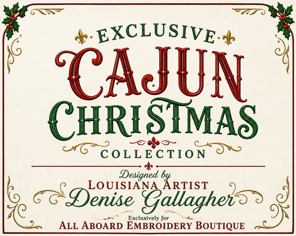 Cajun Christmas Magnolia Dinner Napkin Set | Embroidered Holiday Cloth Napkins
