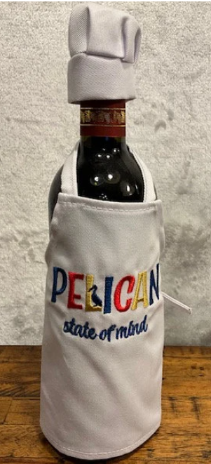 Pelican State of Mind Wine Bottle Apron | Louisiana Wine Gift & Bottle Cover