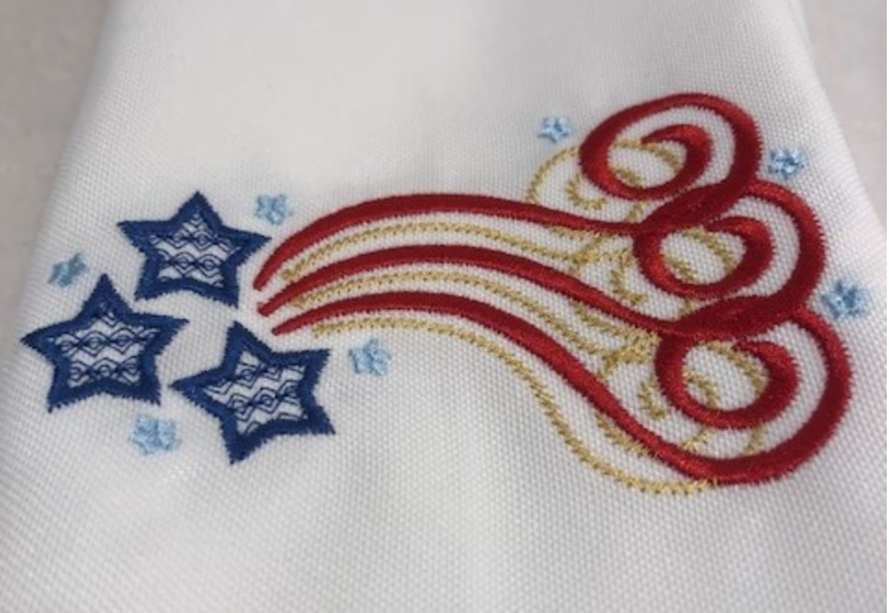 Patriotic Embroidered Dinner Napkin Set | America 250 Collection | Set of 6 Cloth Napkins