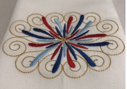 Patriotic Embroidered Dinner Napkin Set | America 250 Collection | Set of 6 Cloth Napkins