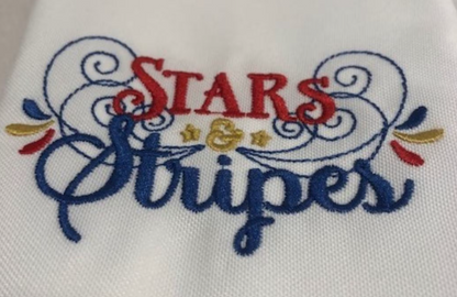 Patriotic Embroidered Dinner Napkin Set | America 250 Collection | Set of 6 Cloth Napkins