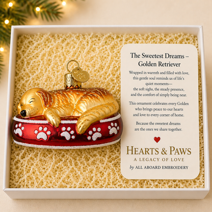 Sleeping Golden Retriever Ornament | Hearts & Paws Christmas Ornament