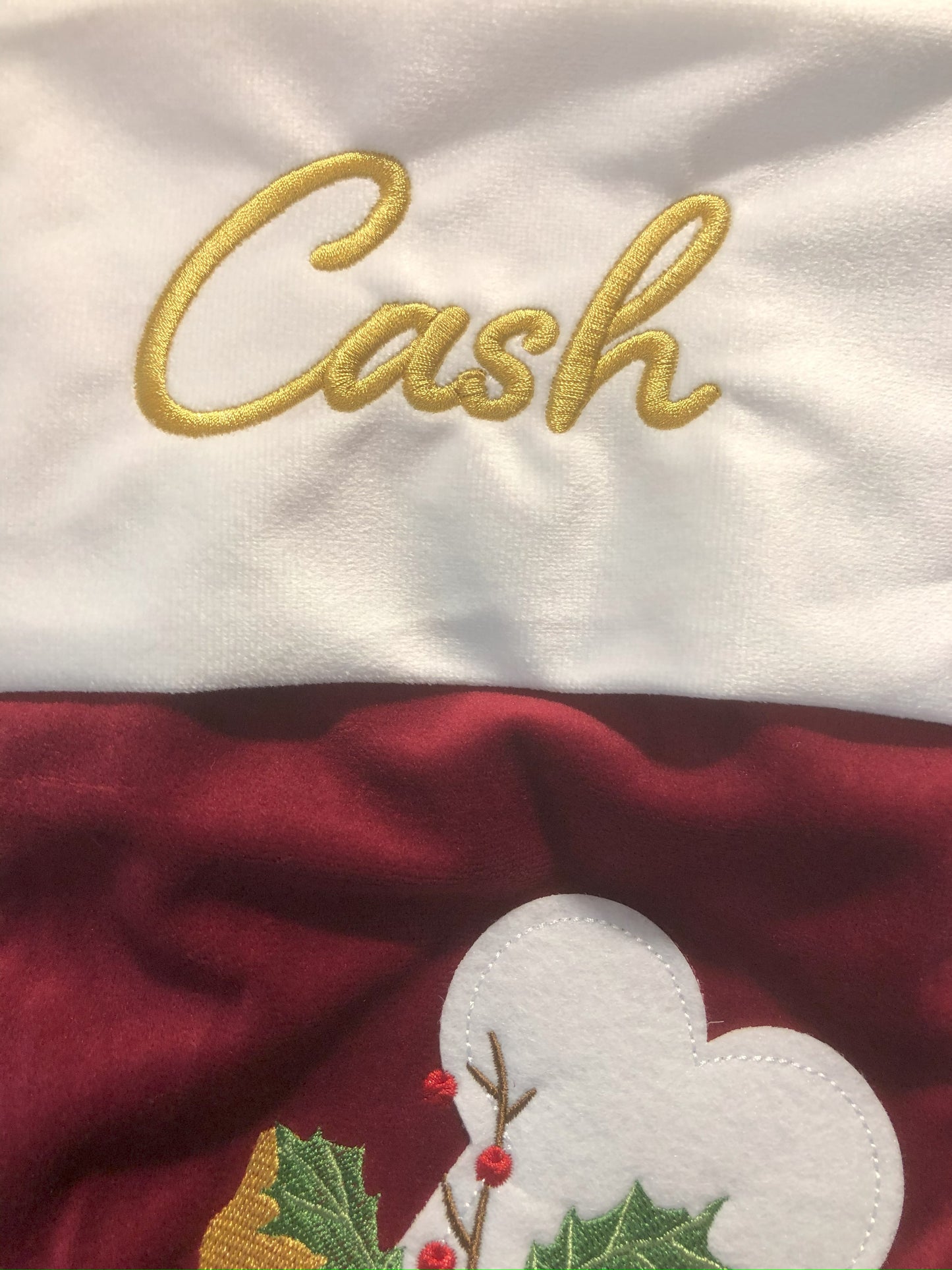 Custom Embroidered Pet Christmas Stocking - Dog or Cat Design