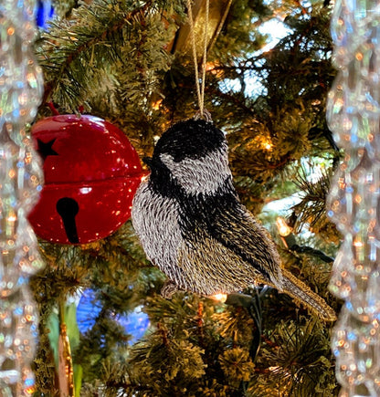 Chickadee Ornament – Handmade Lace Keepsake