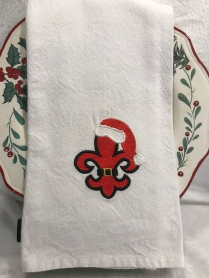 Fleur de lis Tea Towel, Kitchen Tea Towel, Louisiana Themed Tea Towel, Christmas home decor