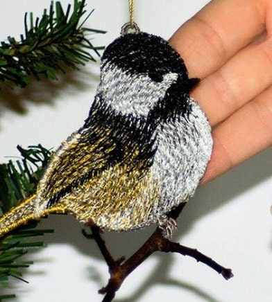 Chickadee Ornament – Handmade Lace Keepsake