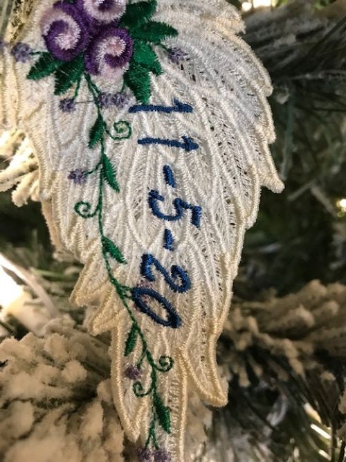 Angel Wings Ornament - Handmade Remembrance Lace Keepsake