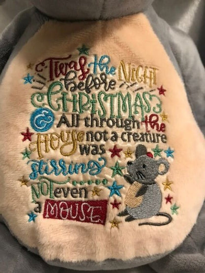 Christmas Mouse, Twas the Night Before Christmas Mouse, Stuffed Mouse, Baby Keepsake, Personalized, customized, My First Christmas
