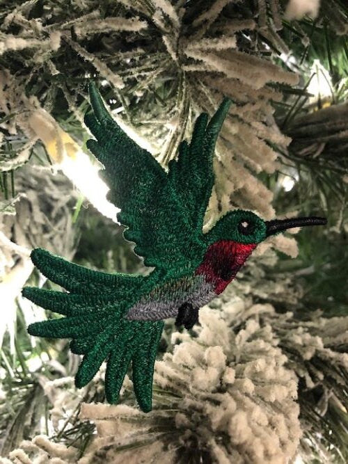Hummingbird Christmas Ornament - Handmade Lace Keepsake
