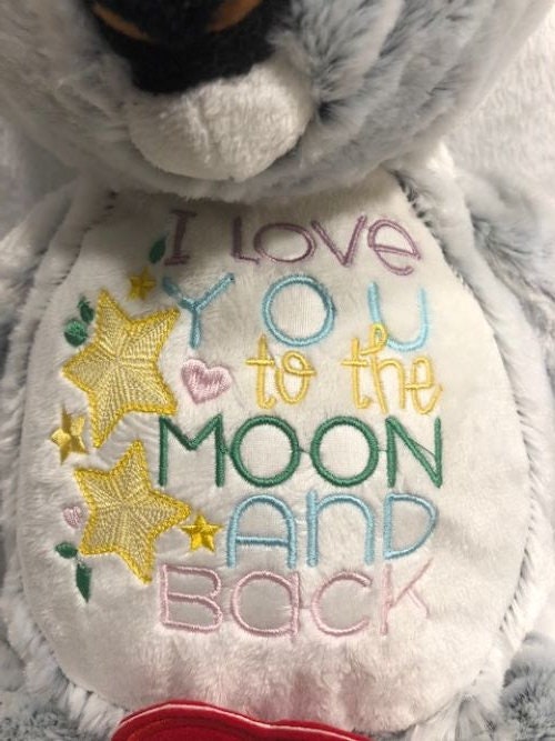 My First Sloth Bear, Love you to the Moon, embroidered, personalized, Baby shower gift, gift for baby, plush koala, sloth plush,