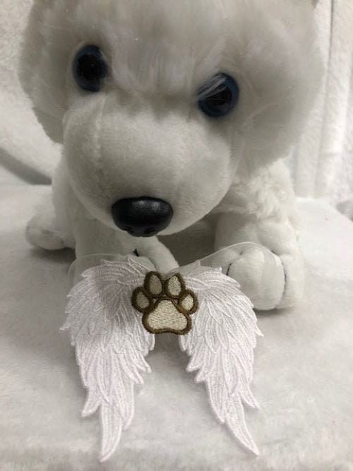 Pet Loss Gifts Angel Wings with Paw Print FSL, Plush German Shepherd,  Pet Loss, Loss of Pet, Memorial, Rainbow bridge, Boxer, Corgi