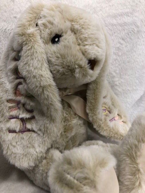 Personalized Bunny, Personalized Easter Bunny, Bunny Rabbit, Personalized Baby Gift Stuffed Animal, Floppy Ear Bunny, embroidered