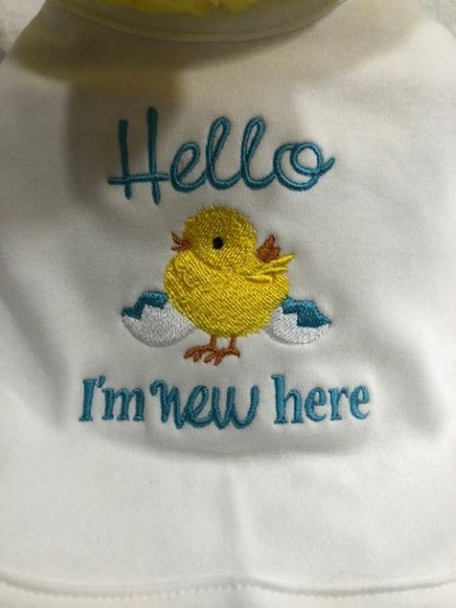 My First Baby Gift- My First Easter Baby Shower, Easter Gift, embroidered Easter, My First Baby, Easter bib, Easter burp cloth