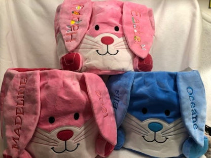 Kids Easter Basket, Personalized Easter Basket, Child's Easter Basket, Plush Easter Basket, Monogram Easter Basket