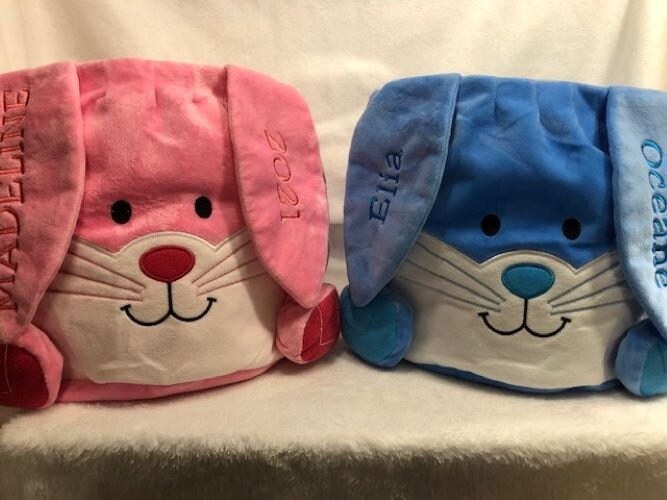 Kids Easter Basket, Personalized Easter Basket, Child's Easter Basket, Plush Easter Basket, Monogram Easter Basket