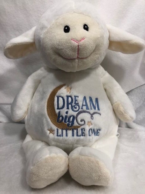 Lamb Plush customized, personalized, Baby shower gift, baby gift, gift for baby, gift for new mom, embroidered