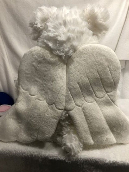 Personalized 16" White Angel Memory Bear – Embroidered Keepsake for Baby or Pet Loss – Custom Memorial Gift
