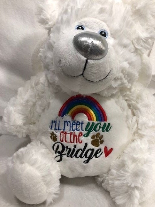 Personalized 16" White Angel Memory Bear – Embroidered Keepsake for Baby or Pet Loss – Custom Memorial Gift