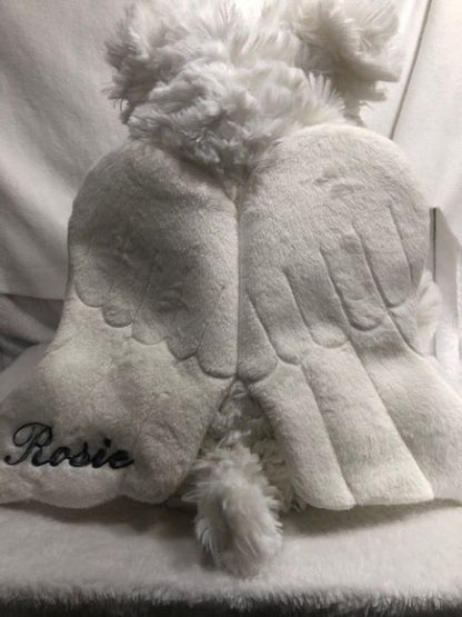 Personalized 16" White Angel Memory Bear – Embroidered Keepsake for Baby or Pet Loss – Custom Memorial Gift