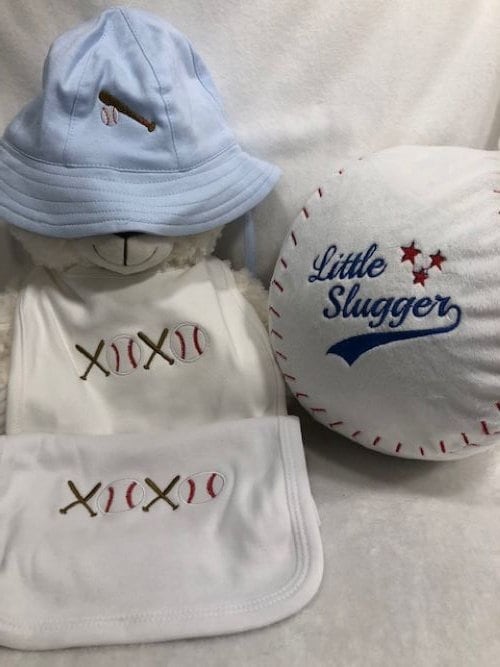 Baseball plush embroidered pillow, baseball pillow,  little slugger customized, baby shower gift, custom coach gift, personalized baseball