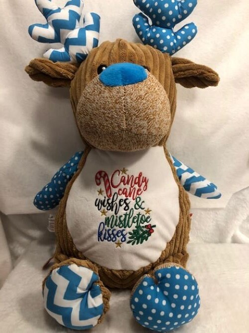 Christmas Plush, My First Christmas, Christmas Reindeer Customized, personalized, embroidered, Baby keepsake,  Baby's First Christmas