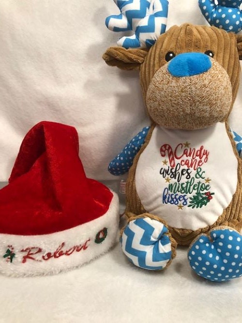 Christmas Plush, My First Christmas, Christmas Reindeer Customized, personalized, embroidered, Baby keepsake,  Baby's First Christmas