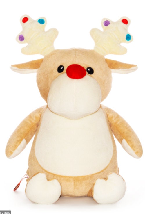 Christmas Plush, My First Christmas, Christmas Reindeer Customized, personalized, embroidered, Baby keepsake,  Baby's First Christmas