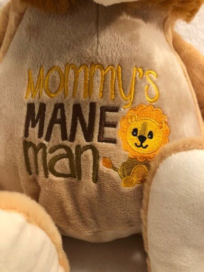 Personalized Lion Plush- Embroidered Keepsake