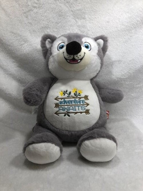 Husky stuffed animal, My first Husky, My first bear, Husky personalized Adventure Awaits Husky Plush, Personalized, Embroidered, Customized