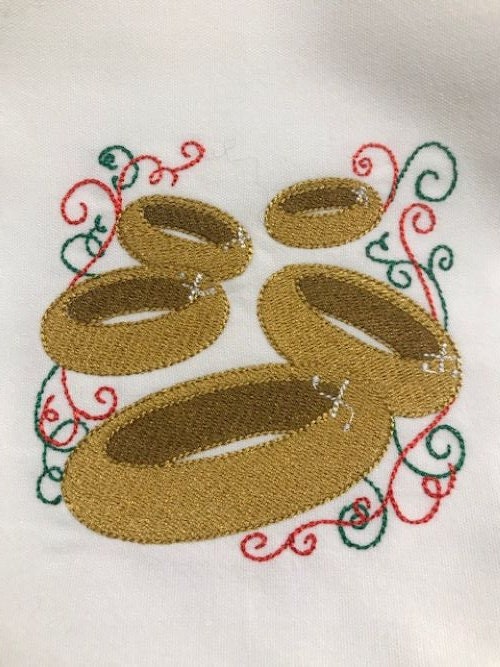 Christmas 12 Days of Christmas Embroidered Cloth Dinner Napkins, Twelve Days of Christmas napkins embroidered