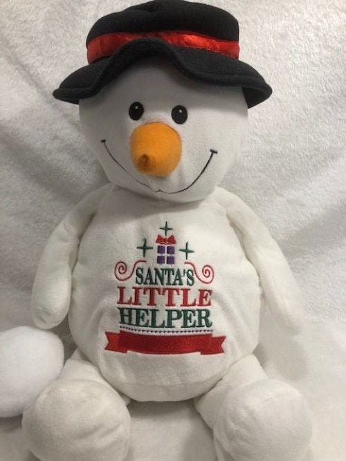 Santa’s Little Helper Plush Snowman or Reindeer | Embroidered Belly | Sensory-Friendly Gift | Christmas Keepsake for Kids