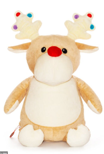 Santa’s Little Helper Plush Snowman or Reindeer | Embroidered Belly | Sensory-Friendly Gift | Christmas Keepsake for Kids