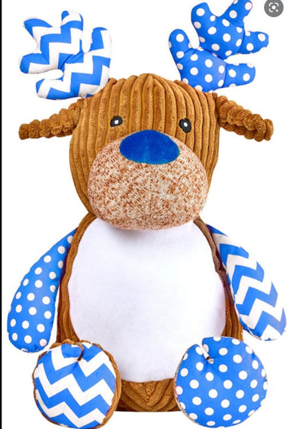 Santa’s Little Helper Plush Snowman or Reindeer | Embroidered Belly | Sensory-Friendly Gift | Christmas Keepsake for Kids